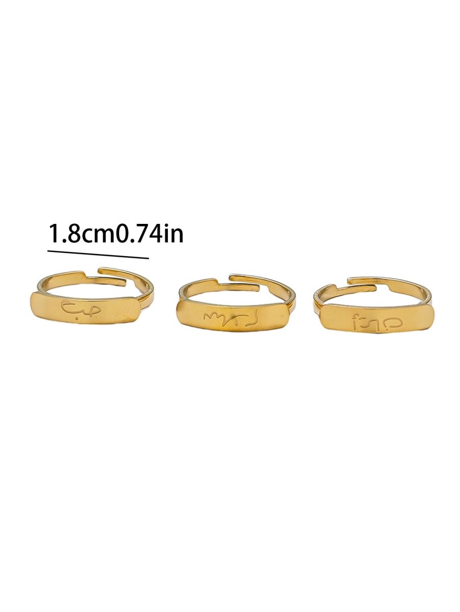 Simple engraved titanium steel ring with Arabic elements （With gift box）(MAC215)