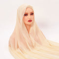Magnetic Chiffon Instant Hijab | Easy-Wear Anti-Slip Square Scarf with Magnetic Closure (MH152)