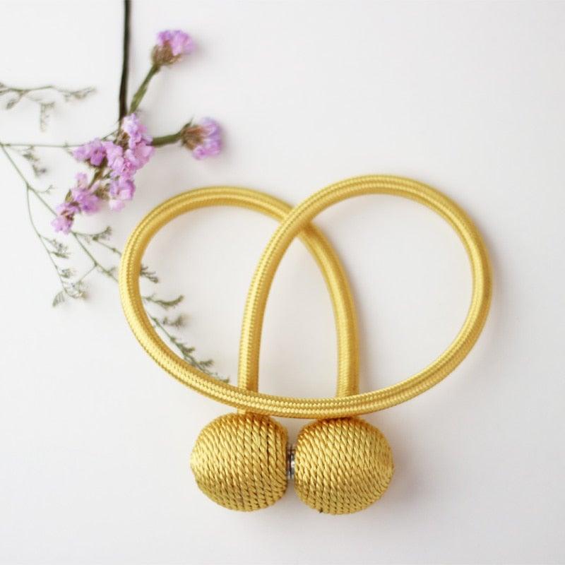 Magnetic Curtain Tieback Buckle Strap Holdbacks Magnet Clip For Curtain Rod Tie Backs Hanging Belts Rope Accessories Upgraded Curtain Buckles European Style Decorative Weave Rope Curtain Holdbacks Holder For Window Decor Curtain Clips Rope Straps Magnet