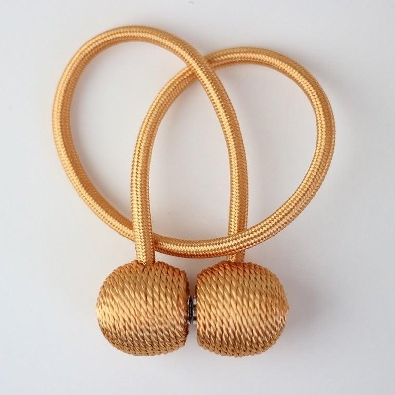 Magnetic Curtain Tieback Buckle Strap Holdbacks Magnet Clip For Curtain Rod Tie Backs Hanging Belts Rope Accessories Upgraded Curtain Buckles European Style Decorative Weave Rope Curtain Holdbacks Holder For Window Decor Curtain Clips Rope Straps Magnet