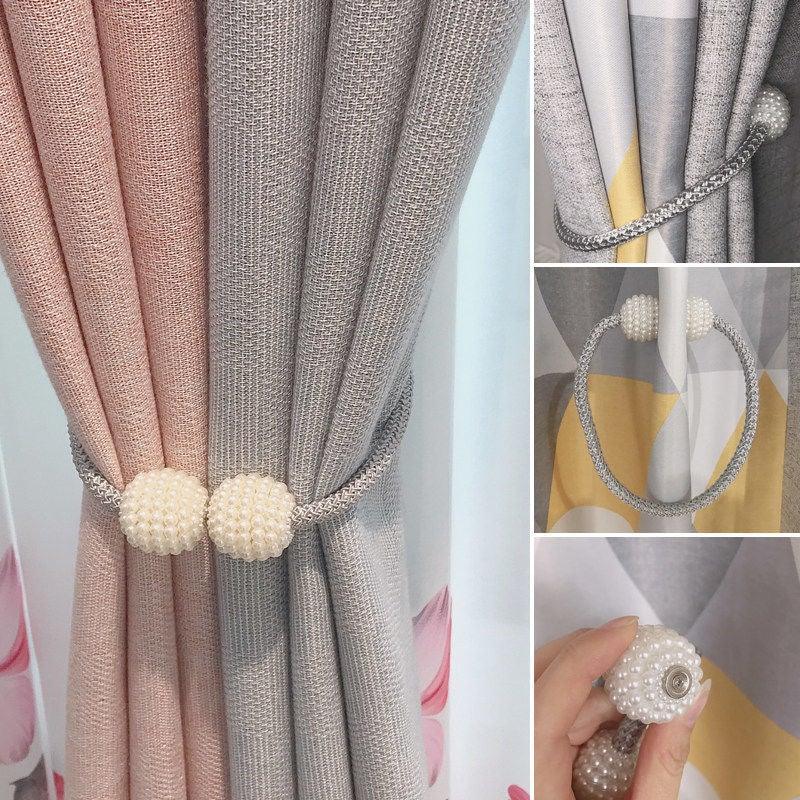 Magnetic Curtain Tieback High Quality Holder Hook Buckle Clip Pretty Modern Polyester Decorative Home Accessories Decorative Curtain Holdbacks Crystal Tie Backs For Curtains Curtain Holders For Window Draperies