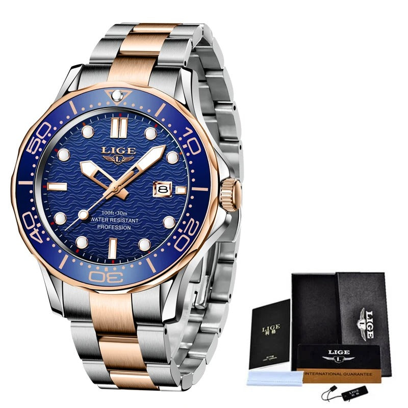Black Multifunctional Sport Men Watches Luxury Quartz Watches Fashion Chronograph Stylish Elegant Comfortable Watch For Men