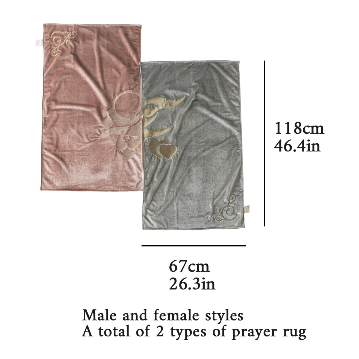 Meaningful Arabic Art German Velvet Couples Prayer Mat Set Interactive Pattern Prayer Mat (MR081)