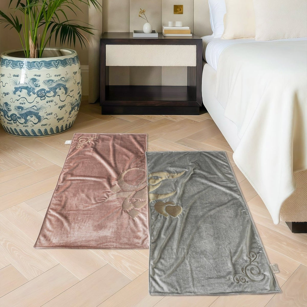 Meaningful Arabic Art German Velvet Couples Prayer Mat Set Interactive Pattern Prayer Mat (MR081)