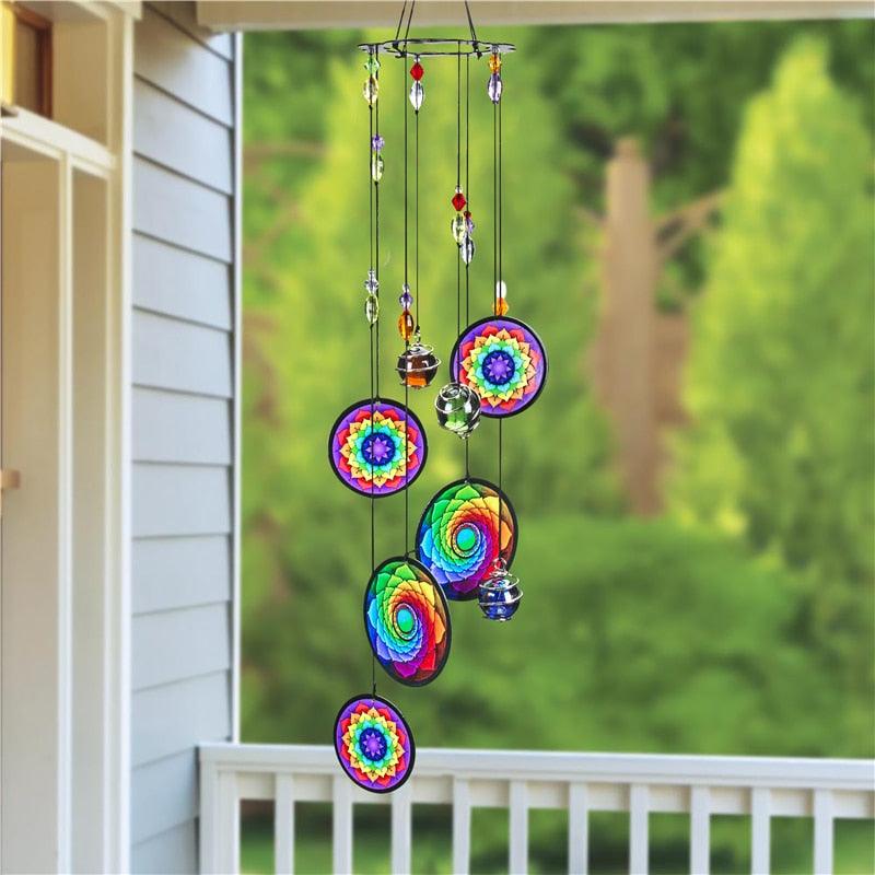 Memorial Wind-chimes Crystal Ball Rainbow Maker Window Sun-catcher Hanging Fengshui Wind Chimes Decoration For Patio Balcony Garden Ornaments Decor For Window Home Garden