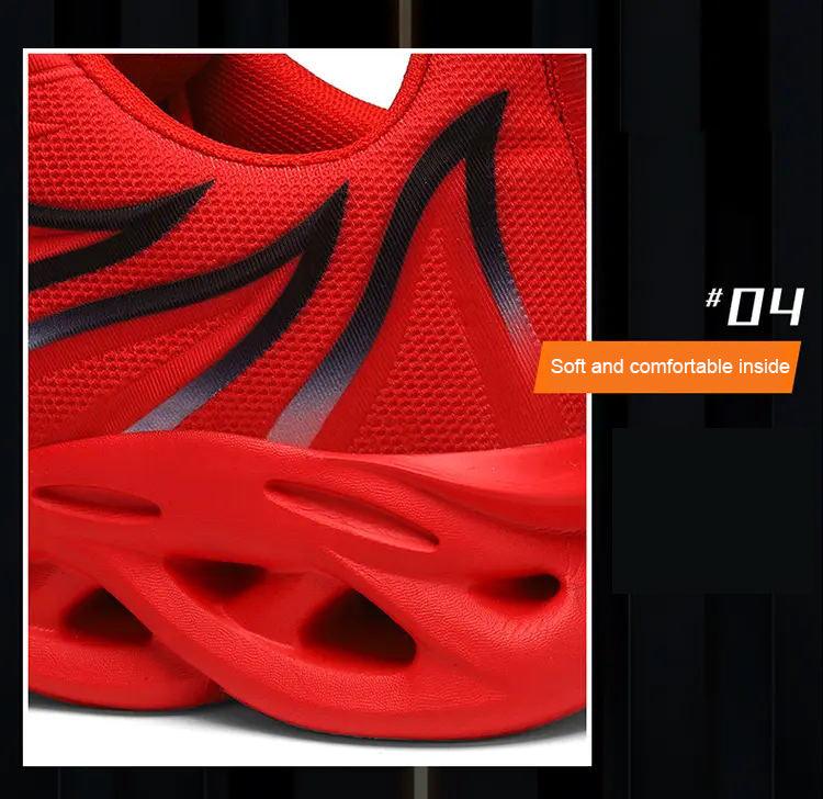 Men's Casual Sneakers Flame Print Running Mesh Shoes Outdoor Lightweight Twist Bottom Breathable Tennis Sport Shoes For Workout Walking Outdoor Sport Gym Fashion Sneakers