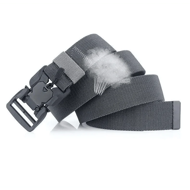 Men Tactical Quick Release Magnetic Buckle Belt Classic Soft Nylon Sports Duty Work Belts
