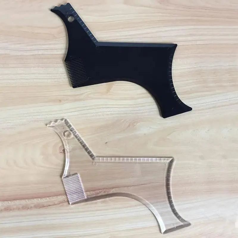 Men Transparent Modern Beard Shaping Tool  Lightweight And Flexible Fits All-In-One Styling Beard Comb