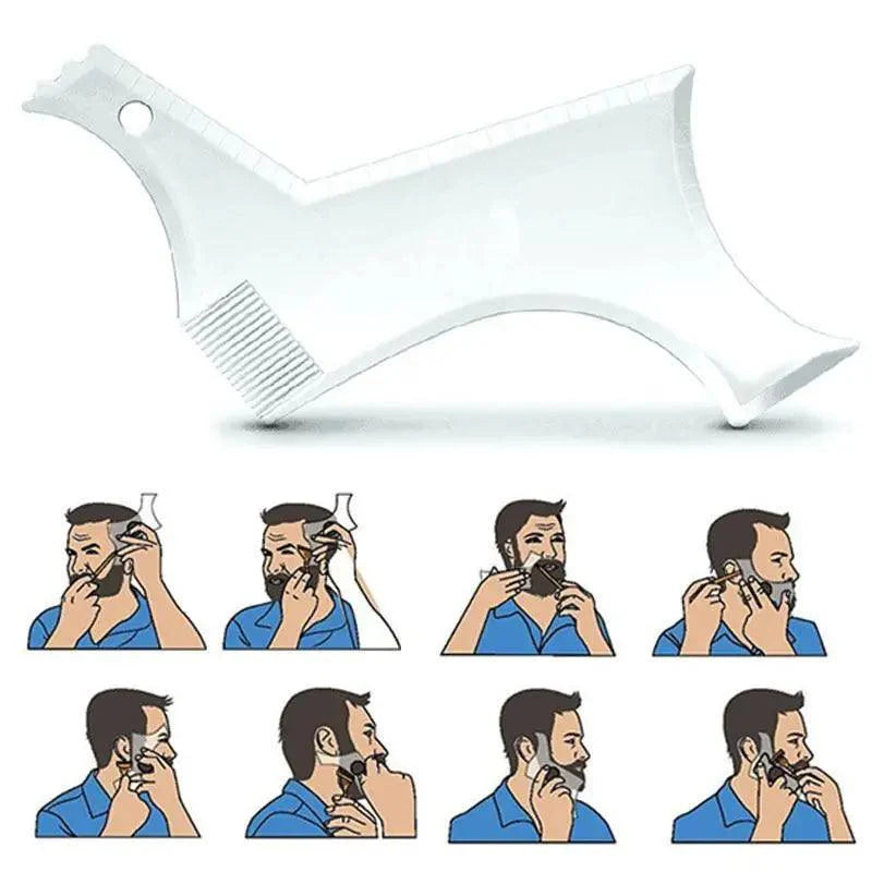 Men Transparent Modern Beard Shaping Tool  Lightweight And Flexible Fits All-In-One Styling Beard Comb
