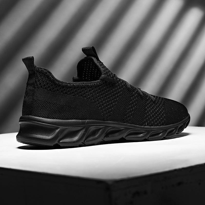 Mens Black Sneakers Casual Summer High Quality Mesh Sneakers Lightweight Breathable Mesh Sneakers Fashion Tennis Breathable Walking Gym Work Sneakers