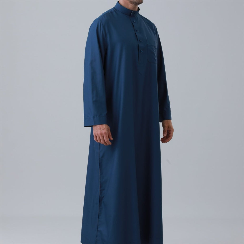 Men's Solid Color Thobe with Button Placket (MT036)