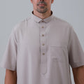 Men's Solid Color Thobe with Button Placket (MT038)