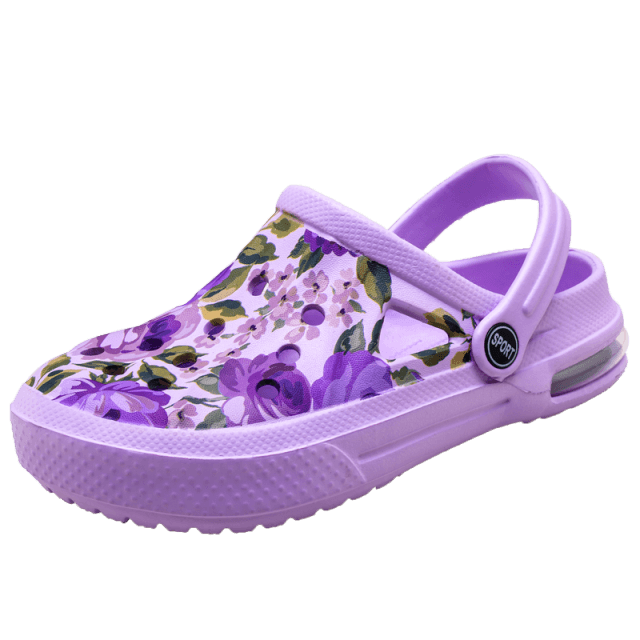 Mens Womens Sandals Hole Shoes Rubber Clogs Couple Garden Shoes Color Printing Air Cushion Beach Sandals Unisex Garden Clogs Lightweight Slip On Women Men Beach Sandals Water Shoes
