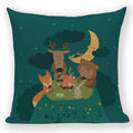 Merry Christmas Tree Cute Deer Happy Festival New Year Decorations Christmas Throw Pillow Covers Christmas Decorative Couch Pillow Cases Cotton Linen Pillow Square Cushion Cover For Home Bed