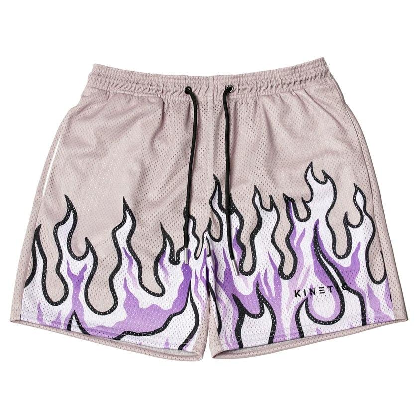 Mesh Breathable Men Shorts GYM Basketball Running Quick-Drying Shorts Baggy Flame Print Fashion Shorts Summer Shorts Basketball Running Quick-Drying Shorts Baggy Flame Print Shorts Summer Shorts