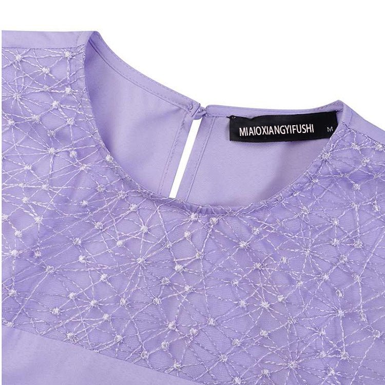 Mesh Panel Stretch Abaya with Belt (MA365)
