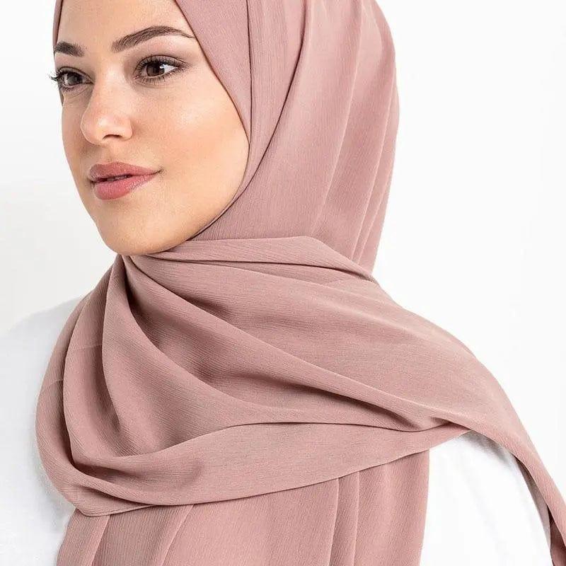 Crepe Scarf Crinkle Chiffon Hijab for Women Shawls Ripple Pleated (MH003)