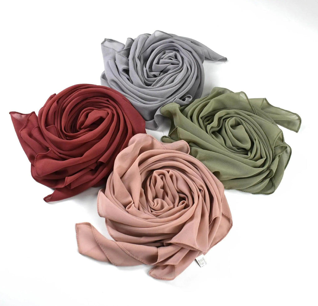 Pearl chiffon square hijab (MH028)