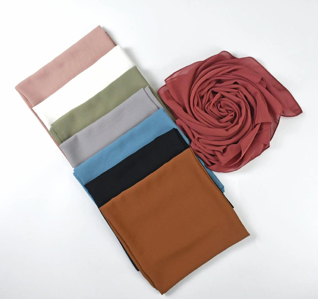 Pearl chiffon square hijab (MH028)