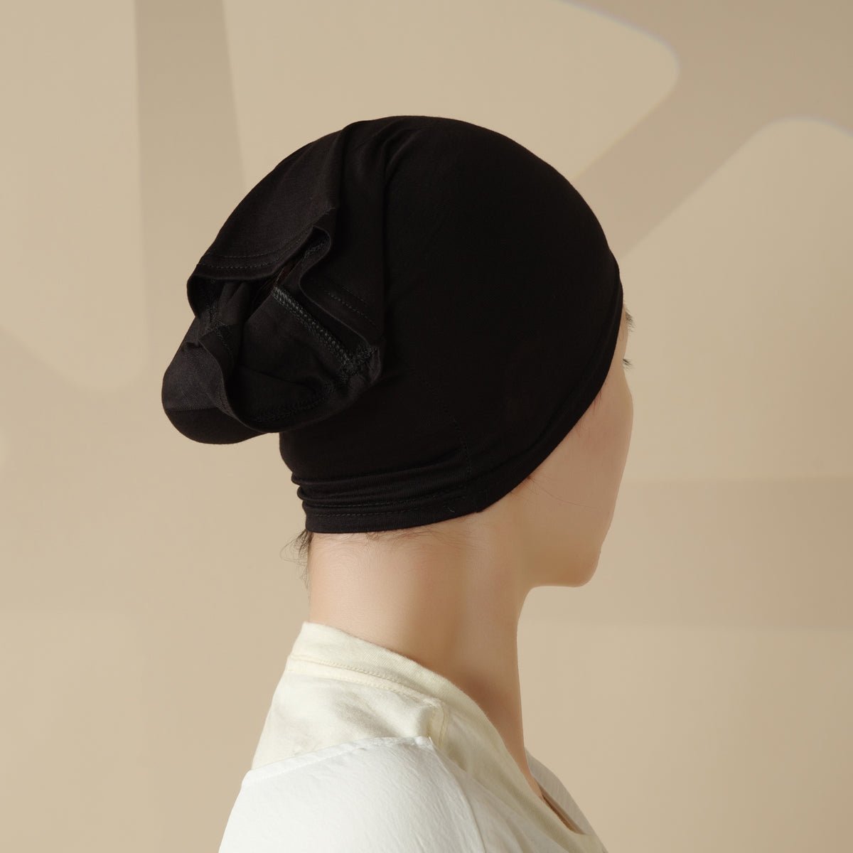 Solid Color Hijab With Basic Headscarf Cap (MH038)