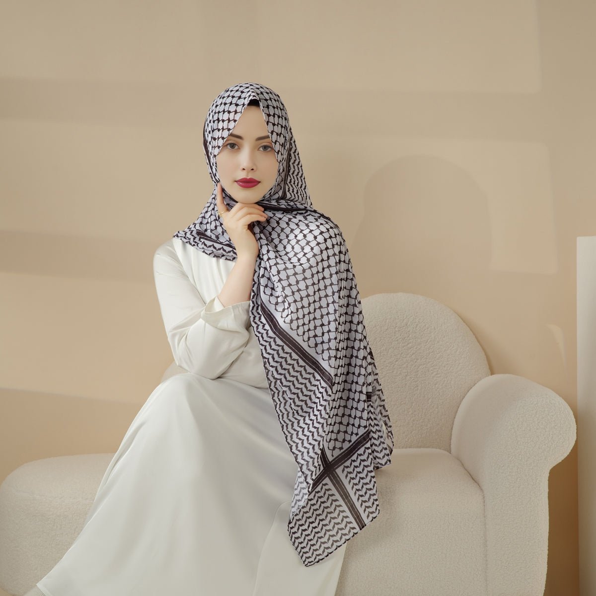 Chiffon Keffiyeh Hijab (MH045)