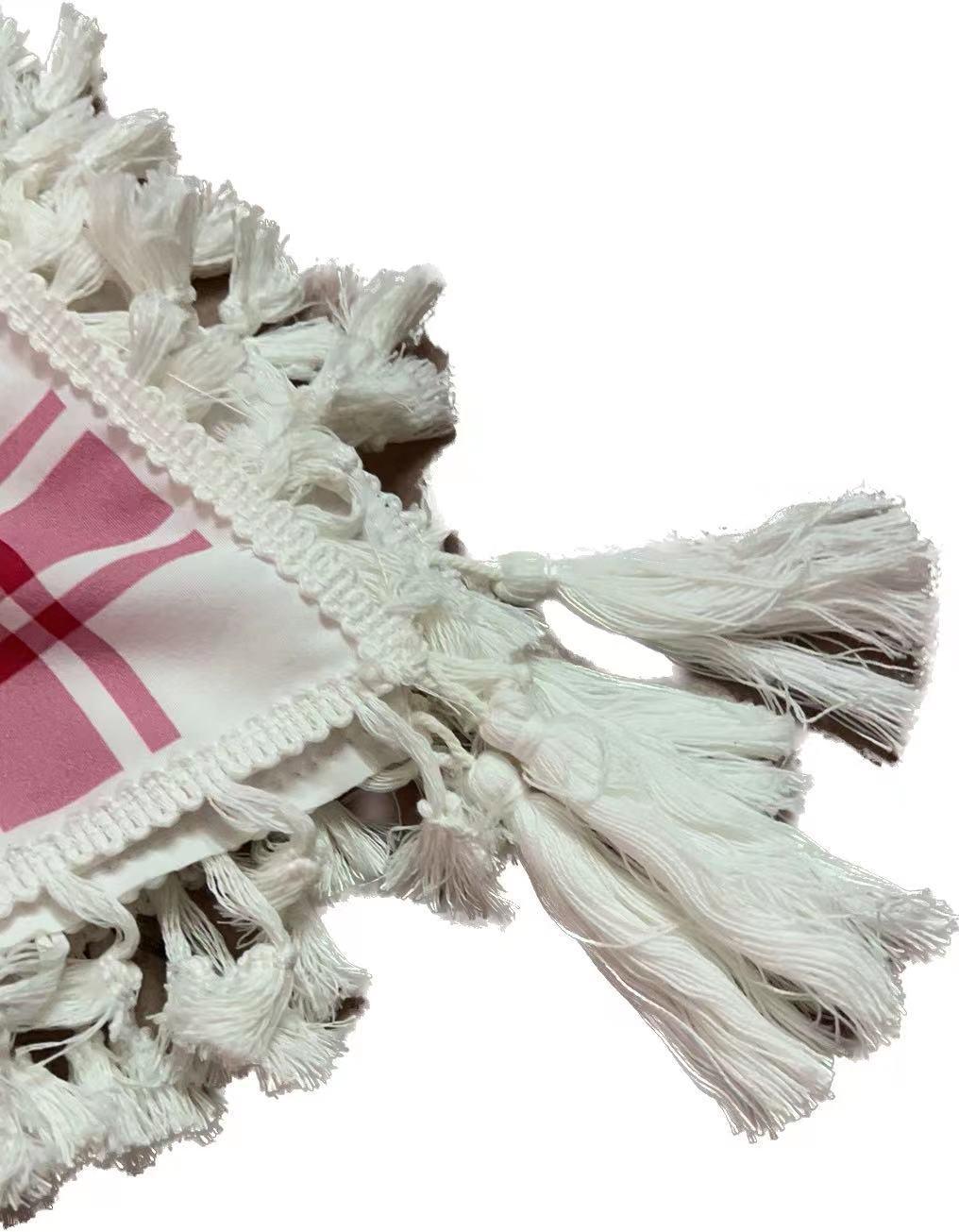 MH052 Four-Sided Fringed  Keffiyeh Square Hijab