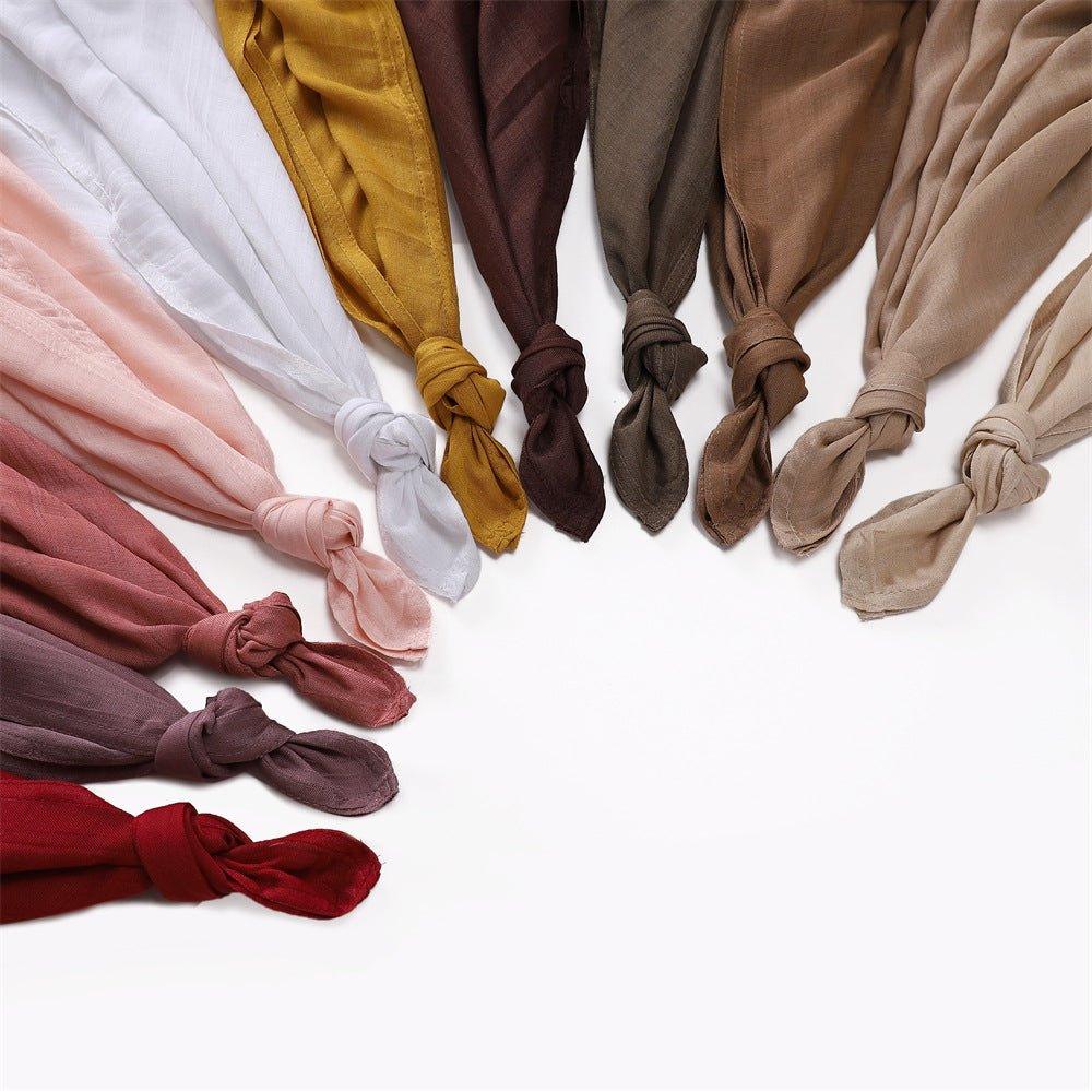 MH054 Rayon Solid Color Wide Brim Hijab