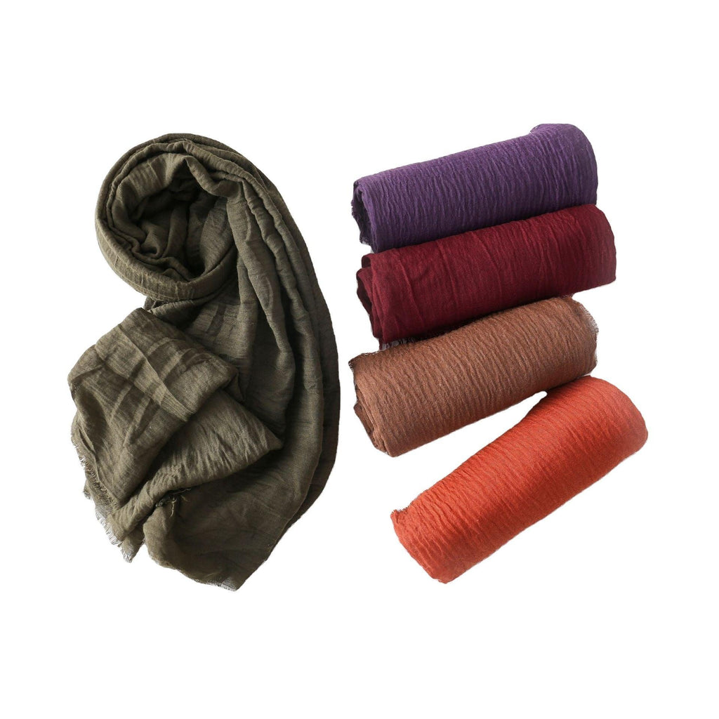 MH055 Encrypted Bubble Wrinkle Solid Color Hijab
