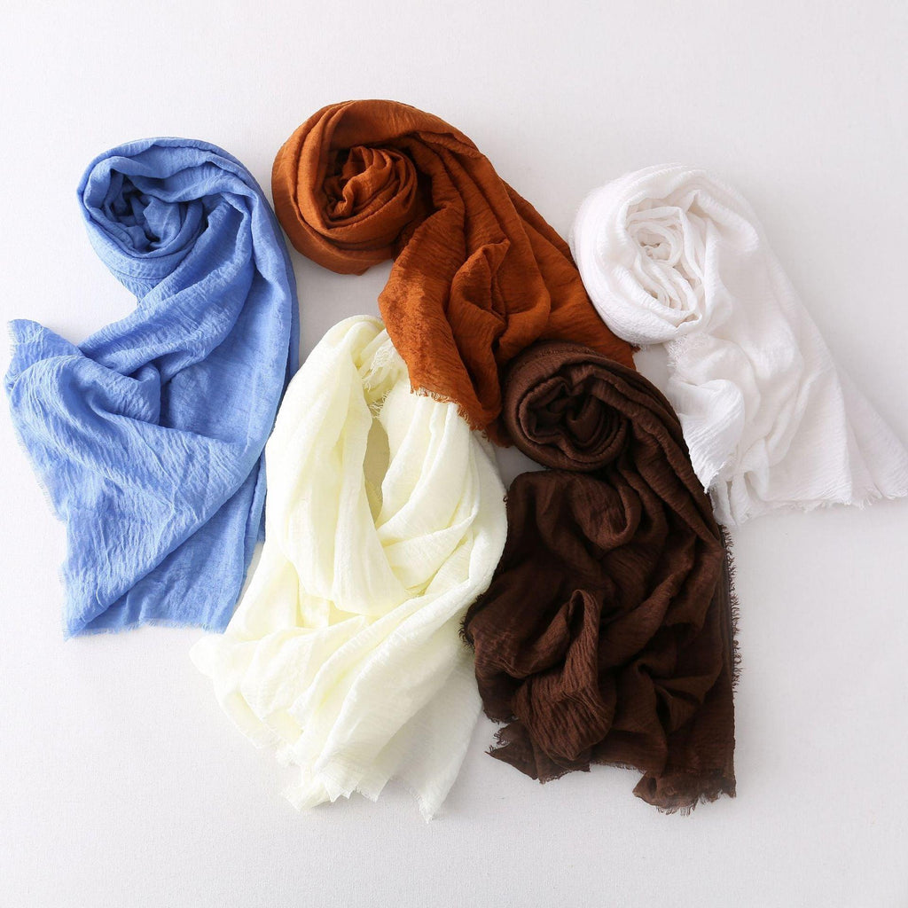 MH055 Encrypted Bubble Wrinkle Solid Color Hijab