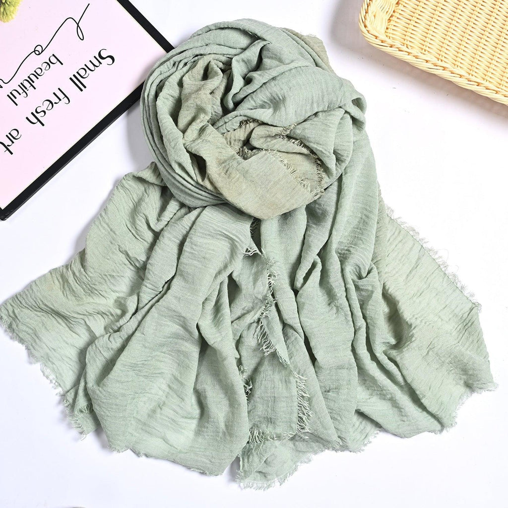 MH055 Encrypted Bubble Wrinkle Solid Color Hijab