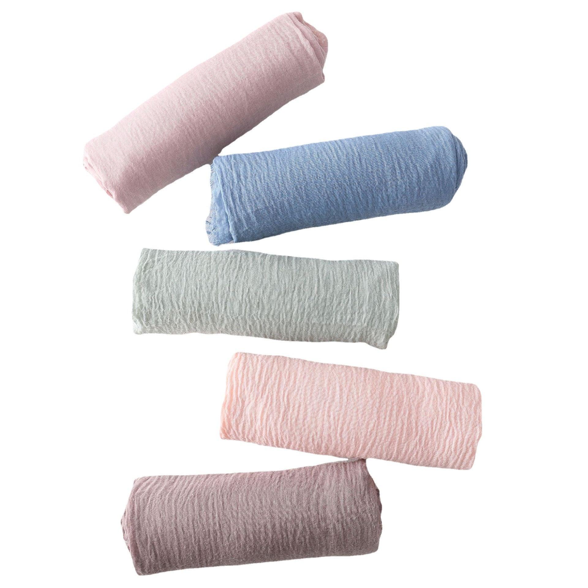 MH055 Encrypted Bubble Wrinkle Solid Color Hijab
