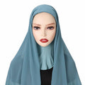 MH061 Pearl Chiffon One-Piece Bottom Hat Hijab