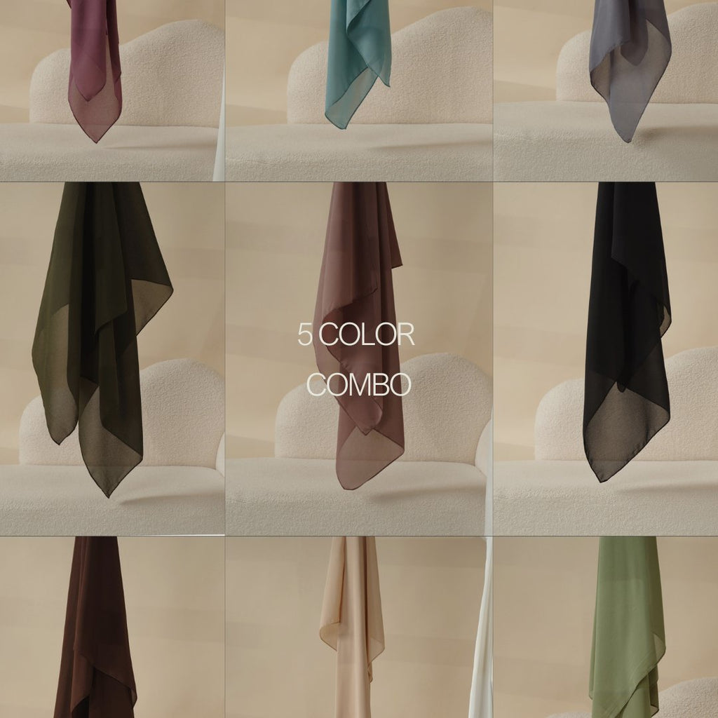 Plain Chiffon Shawl, Extra Fine Chiffon Hijab (MH067)