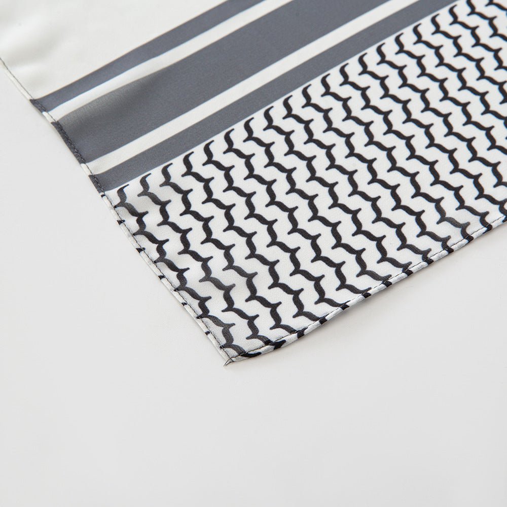 MH074 Keffiyeh Printed chiffon Hijab
