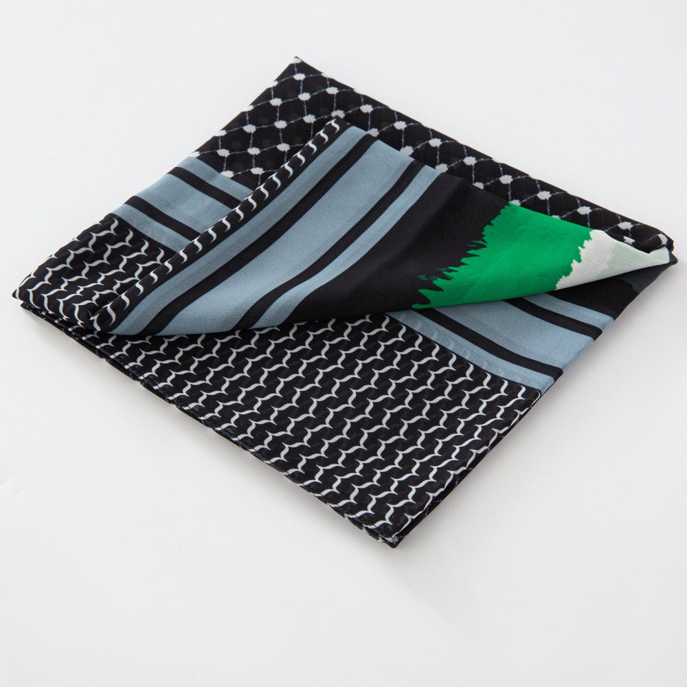 MH074 Keffiyeh Printed chiffon Hijab