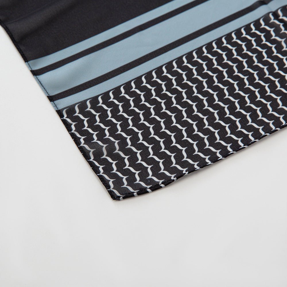 MH074 Keffiyeh Printed chiffon Hijab