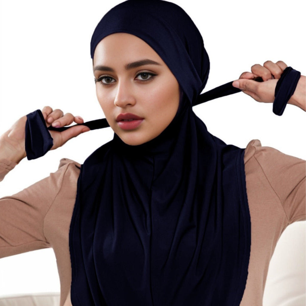 MH081 Dual Purpose Veil Bottom Hat Hijab