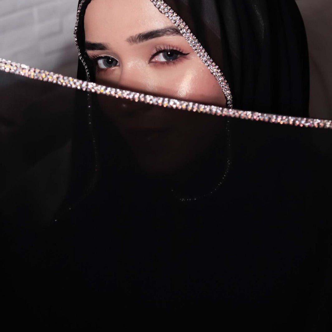 Diamond Trimmed Chiffon Hijab(MH087)