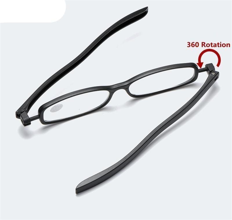 Mini Design Reading Glasses For Men Women Rotating Small Oval Presbyopia Eyewear Portable Unisex Reader Eyeglasses Mini Compact Slim Reading Glasses Lightweight Portable Readers