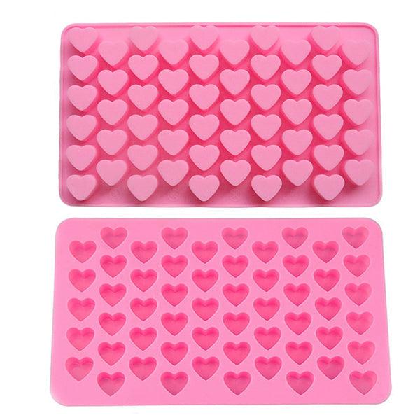 Mini Heart Mold Silicone Ice Chocolate Fondant Mould 3D Pastry Jelly Cookies Baking Cake Decoration Tools 5 Colors Silicone Mold Mini Heart Shape Silicone Ice Cube Molds Trays Chocolate Cute Pink Mold