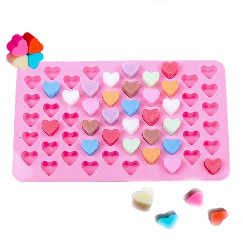 Mini Heart Mold Silicone Ice Chocolate Fondant Mould 3D Pastry Jelly Cookies Baking Cake Decoration Tools 5 Colors Silicone Mold Mini Heart Shape Silicone Ice Cube Molds Trays Chocolate Cute Pink Mold