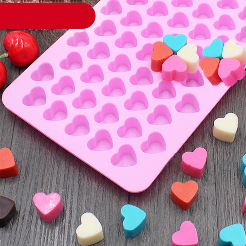 Mini Heart Mold Silicone Ice Chocolate Fondant Mould 3D Pastry Jelly Cookies Baking Cake Decoration Tools 5 Colors Silicone Mold Mini Heart Shape Silicone Ice Cube Molds Trays Chocolate Cute Pink Mold