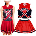 Takerlama RCH Printed Cheerleader Uniform Bring it On Cosplay Women's Fancy Dress Tank Top Mini Skirt Halloween Costume Clothes