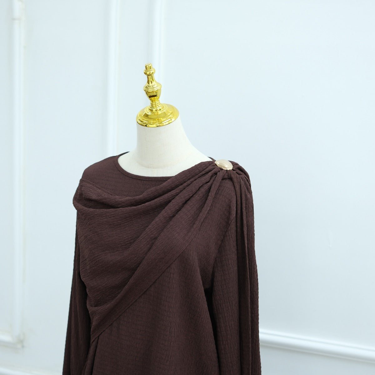 Minimalist Luxury Modest Lounge Two-Piece Set | Asymmetrical Cardigan & Wide-Leg Pants (MS093)