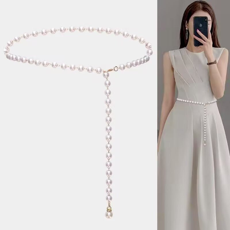 Minimalist Pearl Draped Waist Chain (MAC351)