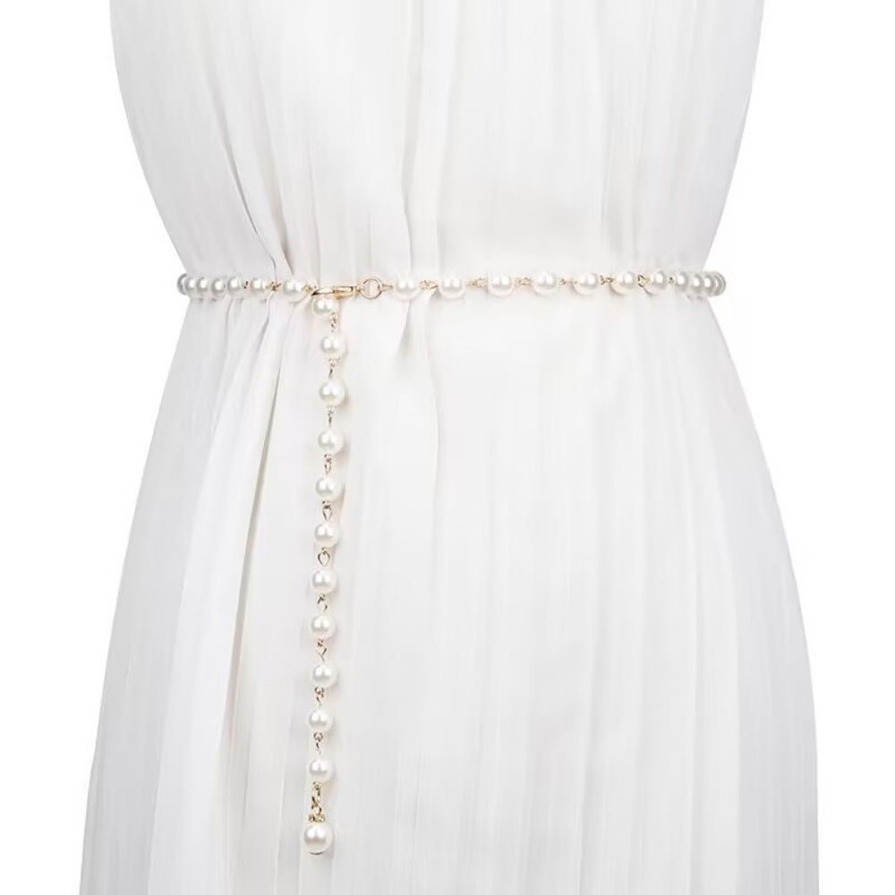 Minimalist Pearl Draped Waist Chain (MAC351)