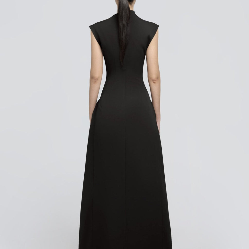 Minimalist Sleeveless Fitted Maxi Dress (MS382)