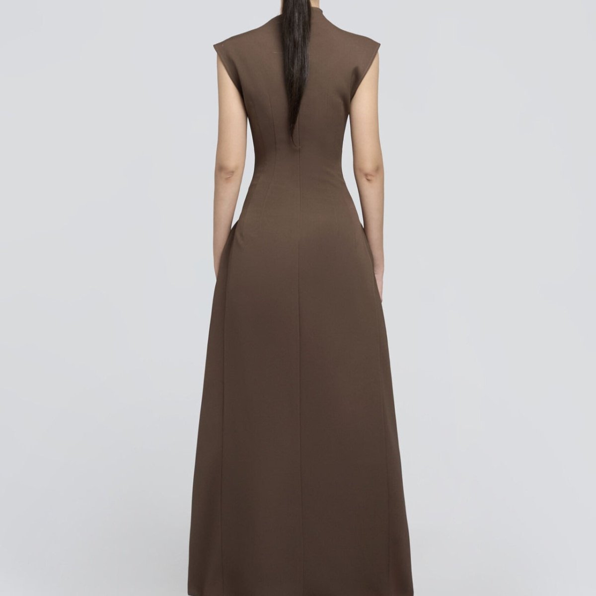 Minimalist Sleeveless Fitted Maxi Dress (MS382)