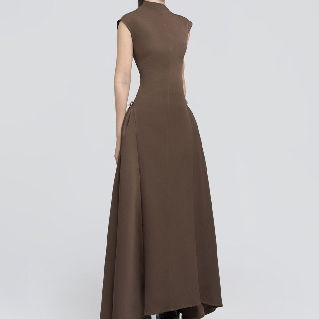 Minimalist Sleeveless Fitted Maxi Dress (MS382)
