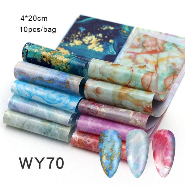 Mix Nail Art Transfer Foil Sticker Angles Decoration Nail Art Decals Design For Nails Wraps Follie Nail Foil Transfer Sticker Kit, Nail Art Decals Nail Foil Glass Paper Nail Decals Nail Wraps for Nail Art Decorations Supplies